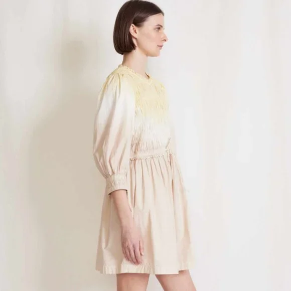 NEW Apiece Apart Aldea Smocked Mini in Soft Dip Dye Size L #540